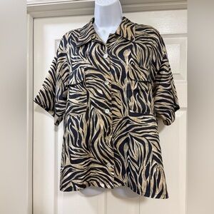 Silk House animal print blouse, probably vintage